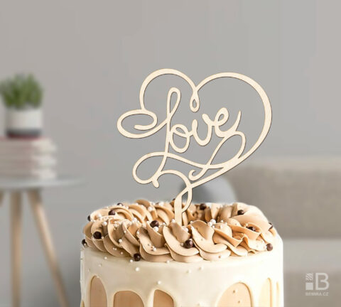 Dřevěný dortový zápich - Love decor 1 - Image 2