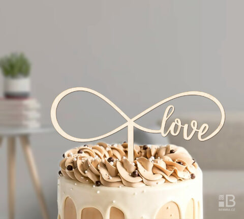 Dřevěný dortový zápich - Love infinity - Image 2