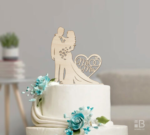 Dřevěný dortový zápich - Mr and Mrs - Image 2